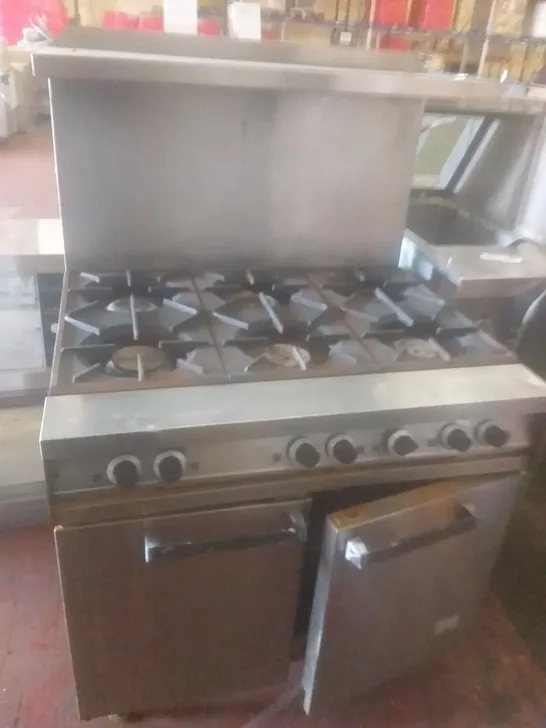 STAINLESS STEEL 6 BURNER 2 DOOR OVEN