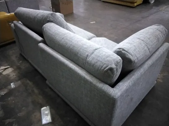 QUALITY BRITISH DESIGNED LOUNGE CO LIGHT GREY PATTERNED ELECTRIC RECLINING SOFA SECTION