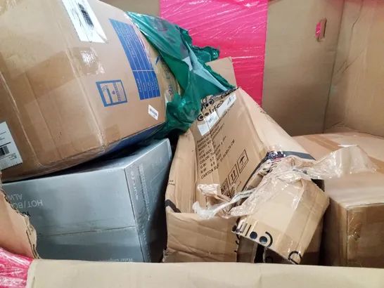 PALLET OF ASSORTED PRODUCTS INCLUDING POOL LADDER, TOILET SEAT, OFFICE CHAIR, ELECTRIC DEEP FRYER, PET CRATE