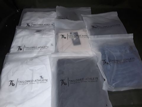 LOT OF 8 ASSORTED BAGGED TAILORED ATHLETE CLOTHING ITEMS