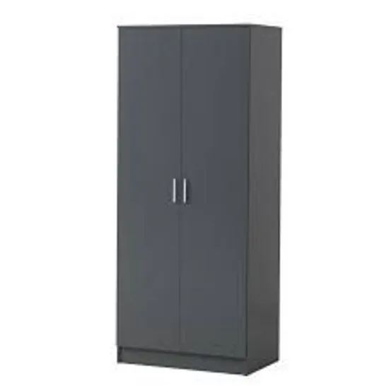 BOXED GRADE 1 RIO 2 DOOR WARDROBE - GREY (1 BOX)