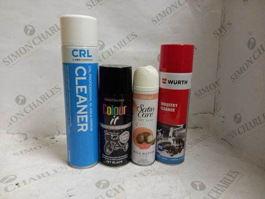 LOT OF APPROXIMATELY 10 AEROSOLS & SPRAYS, TO INCLUDE SHAVE GEL, PAINT & CLEANERS