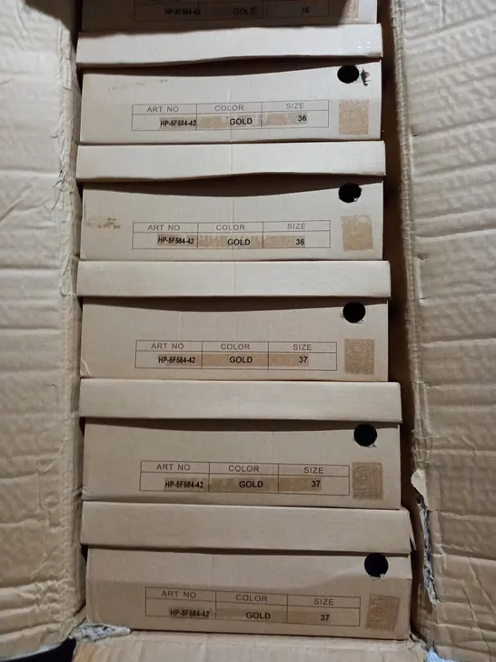 APPROXIMATELY 12 BOXED PAIR OF PLATFORM HEEL SHOES IN VARIOUS SIZES TO INCLUDE SIZE 36 