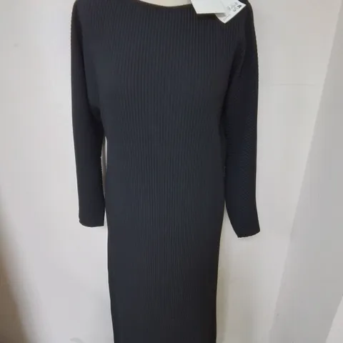 COS LONG SLEEVED RIBBED MAXI DRESS - EUR S