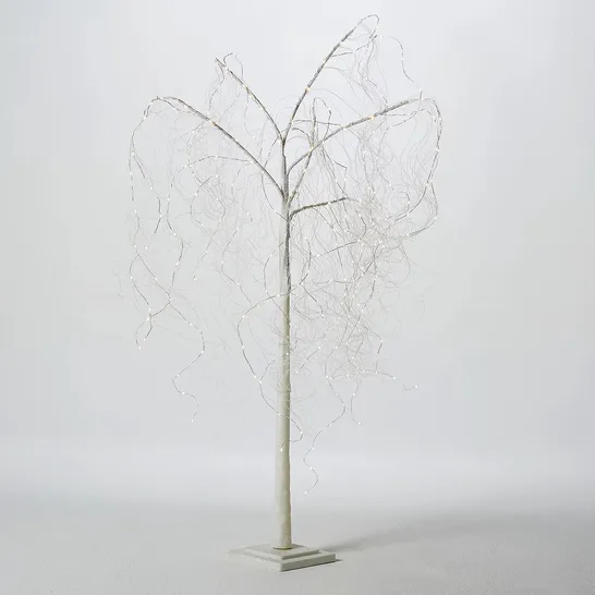 BOXED ALISON CORK PRE-LIT CASCADING GLITTER WHITE WILLOW TREE - COLLECTION ONLY