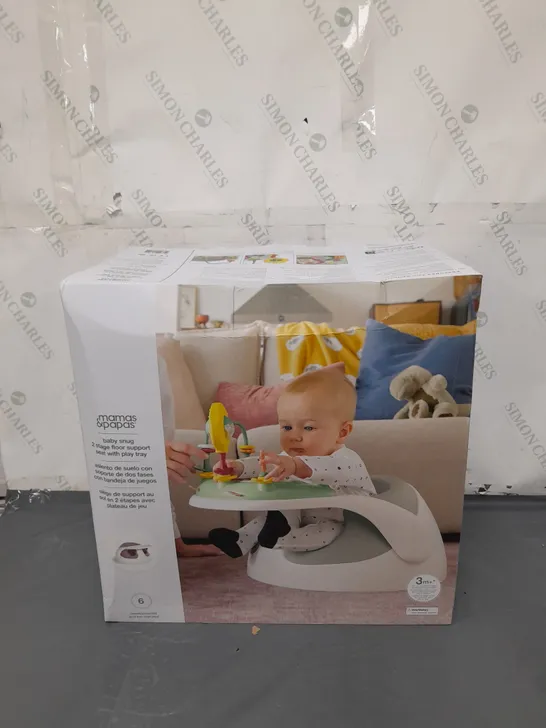 BOXED MAMAS AND PAPAS BABY SNUG 2 STAGE FLOOR SUPPORT SEAT WITH PLAY TRAY 