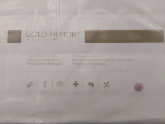 QUALITY BAGGED GOLD MEMORY 5FT KING SIZE OPEN COIL MATTRESS 