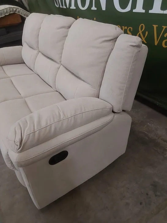 DESIGNER ALBION FABRIC UPHOLSTERED 3 SEATER MANUAL RECLINER SOFA