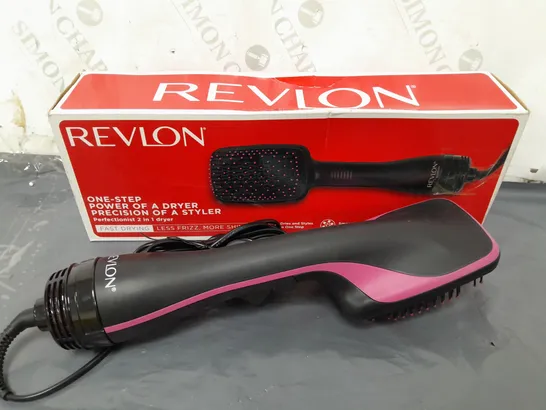 BOXED REVLON PERFECTIONIST 2-IN-1 LONISING PADDLE BRUSH HAIR DRYER 1000 W- BLACK