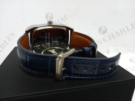 TALIS CO TWO TONE LEATHER STRAP WATCH