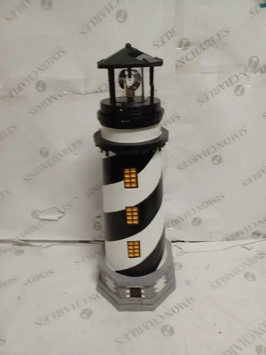 GARDEN REFLECTIONS SOLAR LED LIGHTHOUSE 50CM, BLACK // COLLECTION ONLY