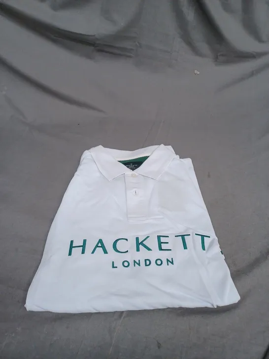 HACKETT LONDON WHITE POLO SHIRT SIZE L