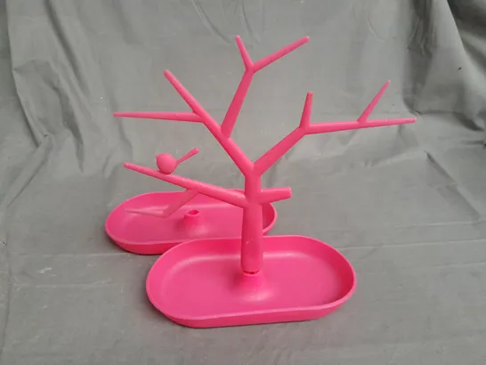 LOT OF 10 PINK PLASTIC TRINKET TREES