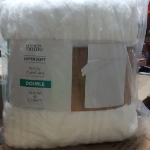 BRAND NEW BAGGED SUPERSOFT TEDDY DUVET SET WITH 2 PILLOW CASES DOUBLE WARM AND COMFY