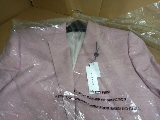 STYLE OF TOPSHOP PINK MARL SINGLE BREASTED SLIM SUIT JACKET - CHEST 44"