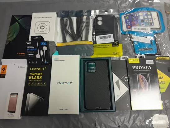 LOT OF ASSORTED MOBILE PHONE ACCESSORIES TO INCLUDE SCREEN PROTECTORS, CASES AND CHARGING CABLES