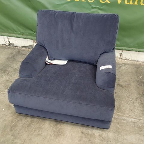 QUALITY BRITISH DESIGNER LOUNGE Co. VINTAGE STYLE EASY CHAIR BLUE PLUS FABRIC