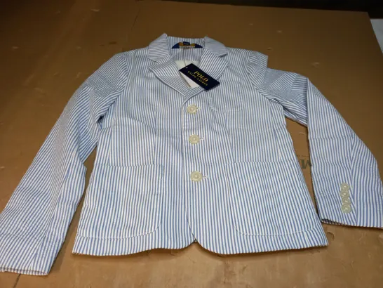 RALPH LAUREN POLO KIDS SHIRT - BLUE/WHITE STRIPS - UK7