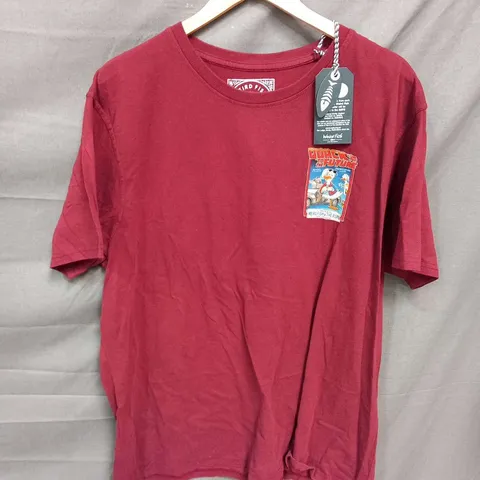 WEIRDFISH QUACK TO THE FUTURE HERITAGE WASH ARTIST TEE RASPBERRY SIZE 2XL