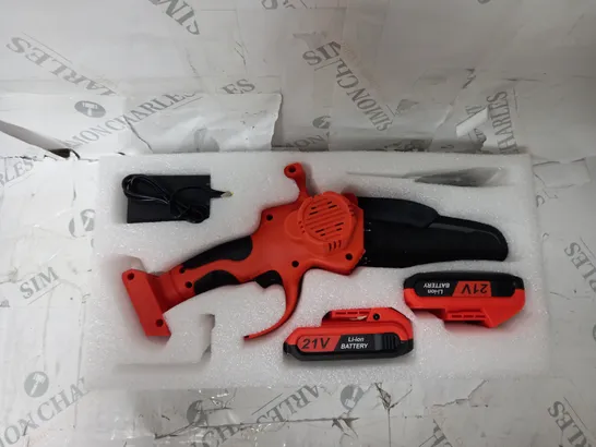 MINI HANDHELD ELECTRIC CHAINSAW WITH LITHIUM ION BATTERY. 