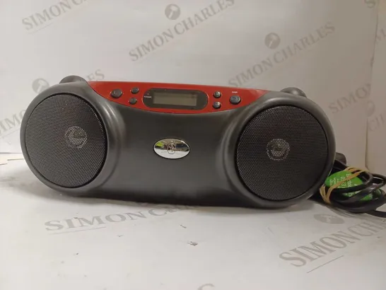 POLAROID BLUETOOTH CD BOOMBOX BLACK/RED