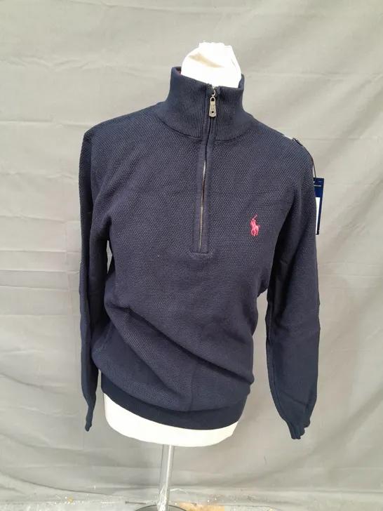 POLO RALPH LAUREN NAVY QUARTER ZIP - MEDIUM