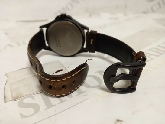 KHS AUTOMATIC BROWN STRAP WATCH