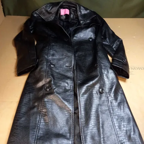 AZEW WANG BLACK LEATHER COAT 