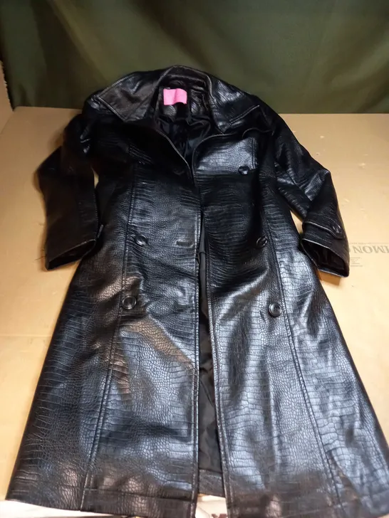 AZEW WANG BLACK LEATHER COAT 