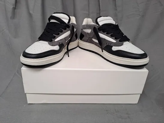 BOXED PAIR OF REPRESENT SHOES IN WHITE/GREY/BLACK UK SIZE 6