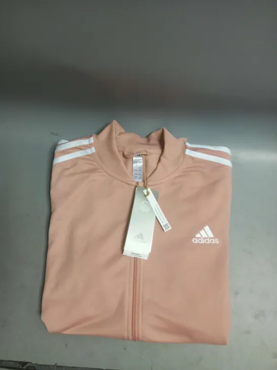 ADIDAS 3 STRIPE TRACKSUIT JACKET IN PINK SIZE L