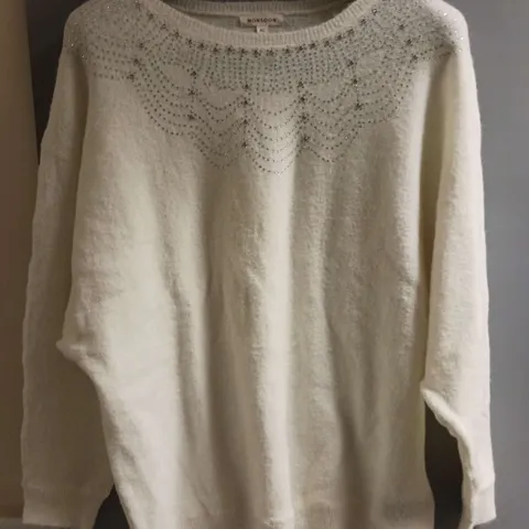 MONSOON EVIE EMBELLISHED JUMPER WINTER WHITE EXTRA LARGE