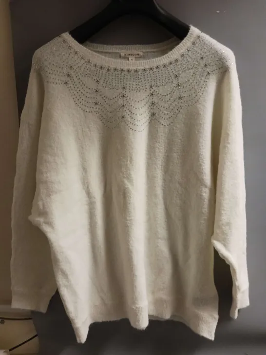 MONSOON EVIE EMBELLISHED JUMPER WINTER WHITE EXTRA LARGE