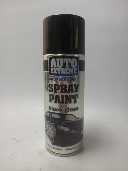 AUTO EXTREME PROFESSIONAL SPRAY PAINT - BLACK GLOSS - 400ML - COLLECTION ONLY - BOX OF 8