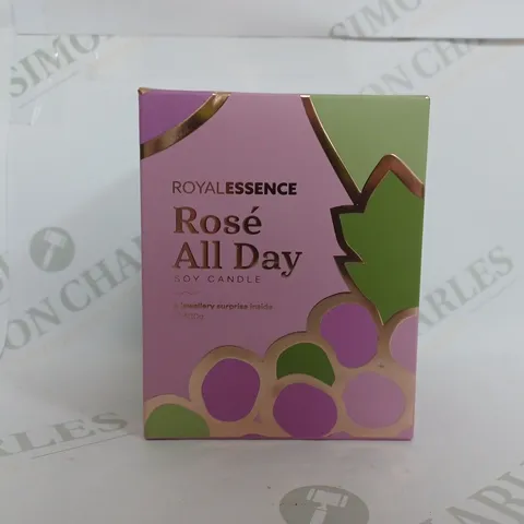 BOXED ROYAL ESSENCE ROSE ALL DAY SOY CANDLE - 400G