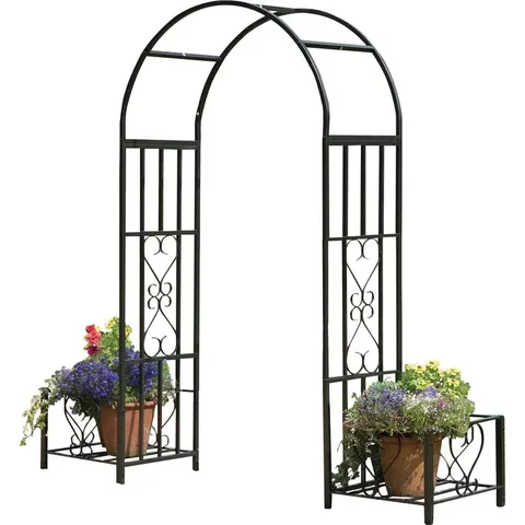 BOXED LARSON 114CM W X 50CM D METAL GARDEN DOOR CANOPY (1 BOX)