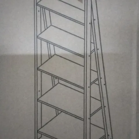 BOXED TIVA LADDER BOOKCASE - WHITE