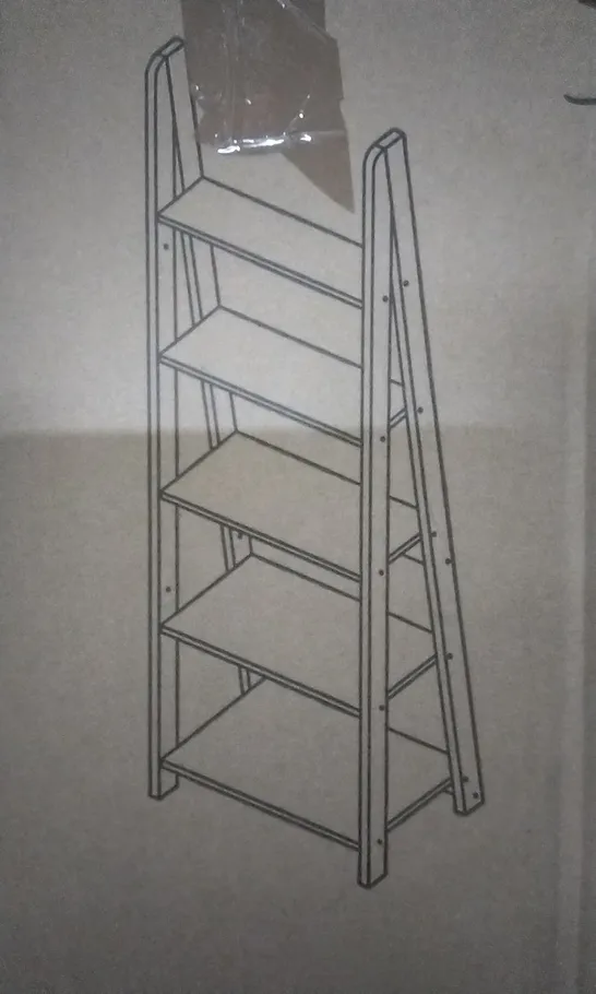 BOXED TIVA LADDER BOOKCASE - WHITE