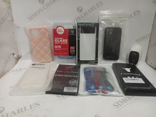 APPROXIMATELY 15 ASSORTED SMARTPHONE ACCESSORIES TO INCLUDE CASES, SCREEN PROTECTORS, CHARGING CABLES ETC 