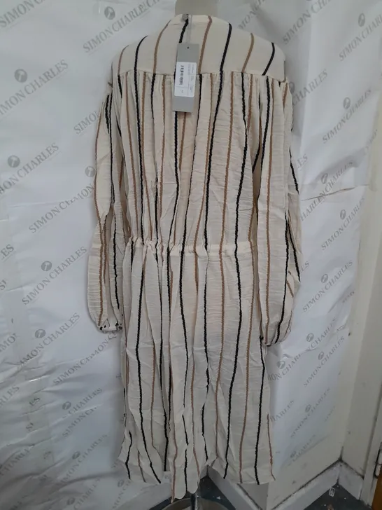 THREE GRACES ROPED COTTON JULIENNE MIDI DRESS IN SENNEN STRIPE SIZE 14