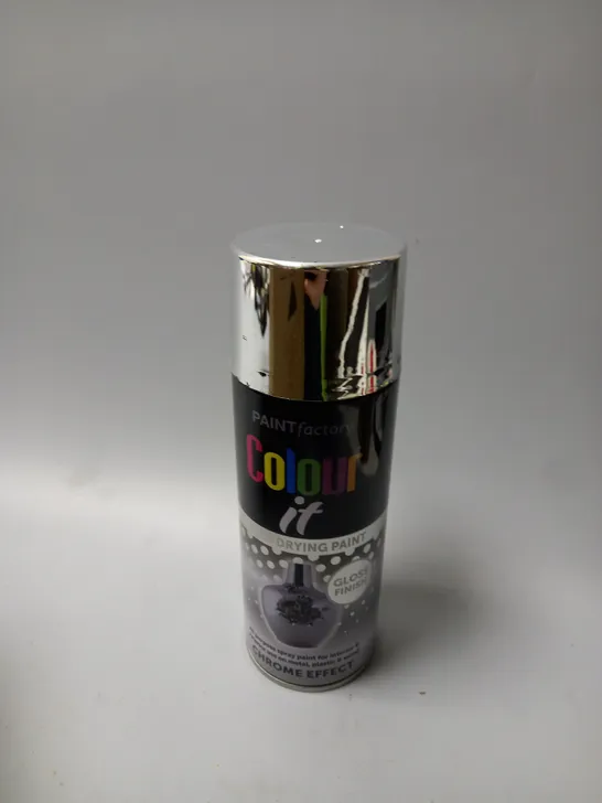 LARGE BOX OF 12 ASSORTED 400ML SPRAY PAINT CHROME EFFECT 