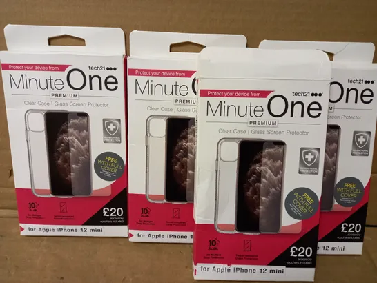 LOT OF 4 MINUTE ONE CLEAR CASES FOR IPHONE 12 MINI