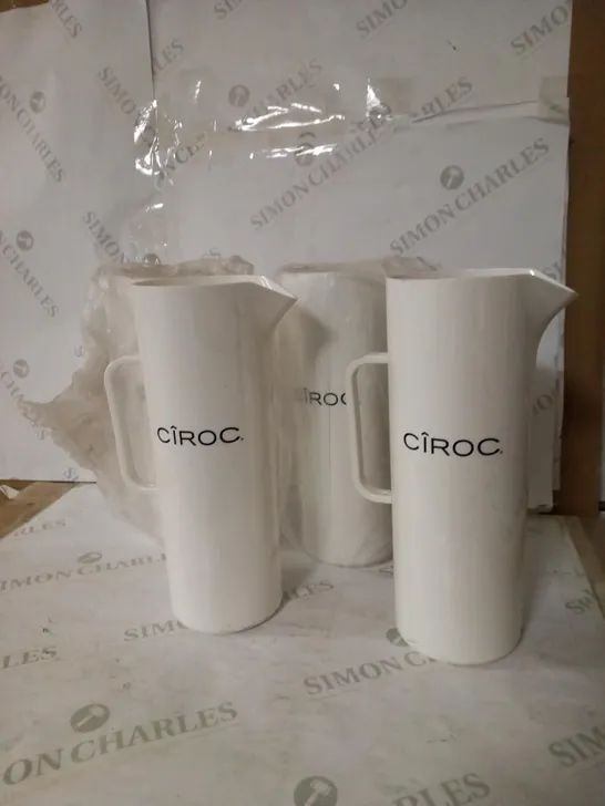 CASE OF 4 BRAND NEW CIROC WHITE ELITE 1.7 LITRE TALL JUGS