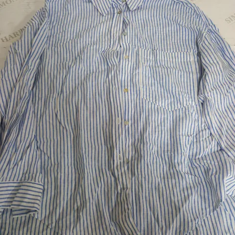 ZARA LIGHT BLUE & WHITE SHIRT - EUR M