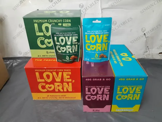 LOT OF 4 LOVE CORN MULTIPACKS IN VARIOUS FLAVOURS 