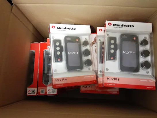 APPROXIMATELY 14 BOXED MANFROTTO KLYP+ DELUXE PHOTO KIT FOR IPHONE 5/5S