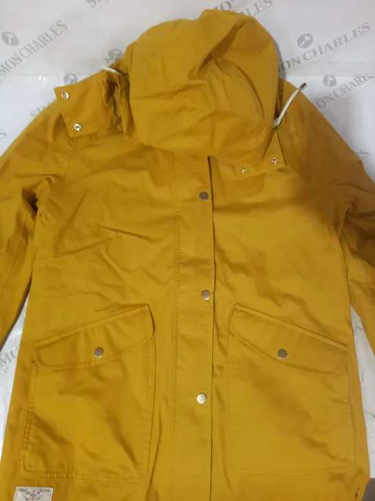 JOULES RIGHT AS RAIN WATERPROOF & BREATHABLE COAT IN YELLOW UK SIZE 10