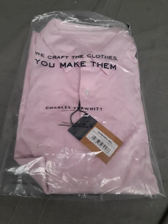 CHARLES TYRWHITT LIGHT PINK SHORT SLEEVE JERSEY SIZE L