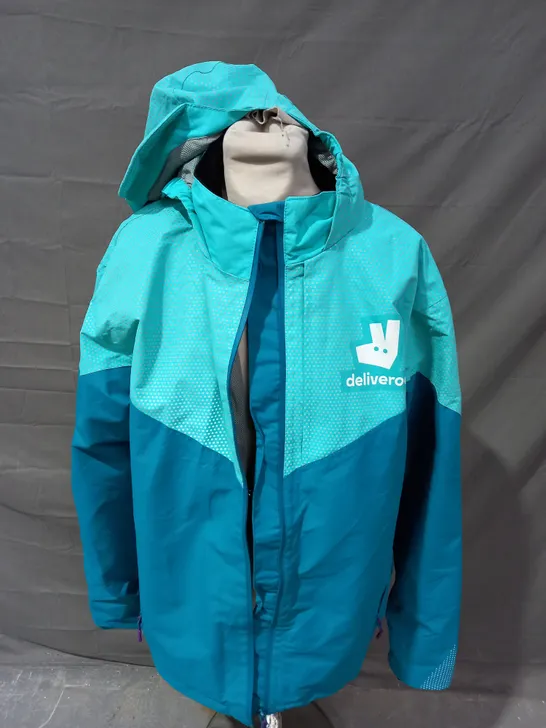 DELIVEROO JACKET  WITH HOOD IN BLUE - LARGE