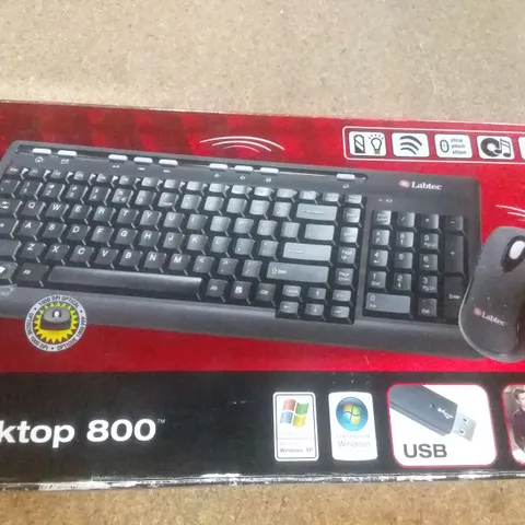 BOXED LABTEC MEDIA WIRELESS DESKTOP 800 KEYBOARD & MOUSE